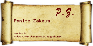 Panitz Zakeus névjegykártya
